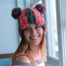 Load image into Gallery viewer, Striped Double PomPom Hat Kit
