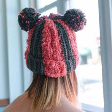 Load image into Gallery viewer, Striped Double PomPom Hat Pattern
